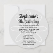 9e verjaardag van het meisjesfeest roze flytische kaart (Achterkant)