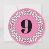 9e verjaardag van het meisjesfeest roze flytische kaart (Voorkant)