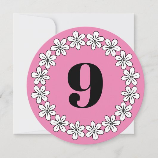 9e verjaardag van het meisjesfeest roze flytische  kaart (Voorkant)