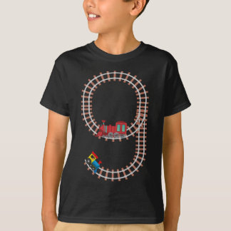 9e verjaardag van het thema "Train 9 jaar oude jon T-shirt