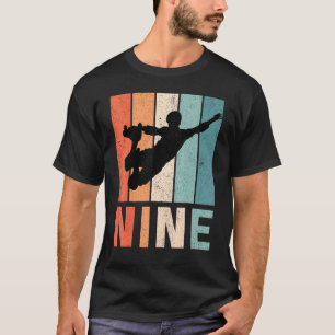 9e verjaardag van Retro Roller Skating Boy Girls 9 T-shirt