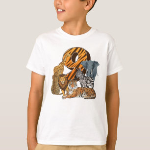 9e verjaardag Verjaardag Leeuw, Tijger, Olifant, Z T-shirt