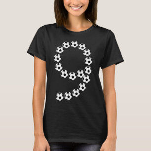 9e verjaardag Voetbal Heren Kinderen 9 Negen Jaar T-shirt