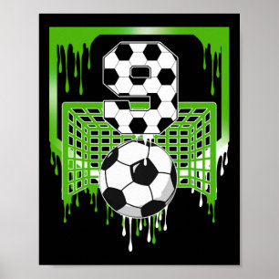 9e verjaardag Voetbal Ijs Drip 9 Jaar Oude Partij Poster