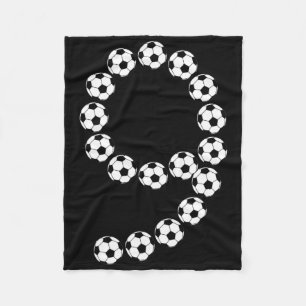 9e verjaardag Voetbal Jongens Kids 9 Negen Jaar  Fleece Deken