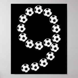 9e verjaardag Voetbal Jongens Kinderen 9 Negen Jaa Poster