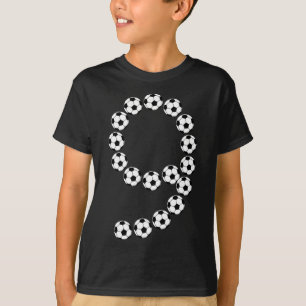 9e verjaardag Voetbal Jongens Kinderen 9 Negen Jaa T-shirt