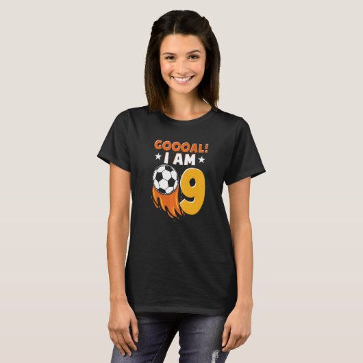 9e verjaardag Voetbal Voetbalpartij 9 jaar T-shirt (Voorkant volledig)