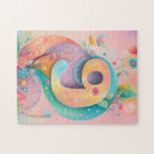 9e verjaardag Whimsy kleurrijke kunst bloemen bota Legpuzzel (Horizontaal)