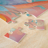 9e verjaardag Whimsy kleurrijke kunst bloemen bota Legpuzzel (Zijkant)