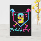 9e verjaardag Zachte Ijs Drip 9 Jaar Oude Verjaard Kaart (Gele Bloem)