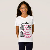9e Verjaardag Zebra Hearts Negen Jaar Oud 10u T-shirt (Voorkant volledig)