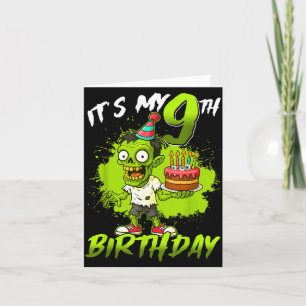 9e verjaardag zombie 9 jaar oud gelukkig Halloween Kaart