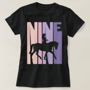 9e verjaardagscadeau paardrijder fan 9 jaar meisje t-shirt