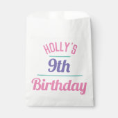 9e verjaardagsfeest behandelt Snoep tas Bedankzakje (Voorkant)