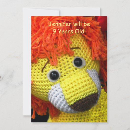 9e verjaardagsfeestje, naam, geel hondenhaar Sinaa Kaart (Voorkant)