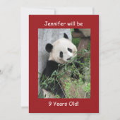 9e verjaardagsfeestje, naam, reuzenpanda's rood kaart (Voorkant)