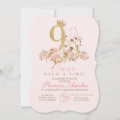 9e verjaardagsuitnodiging kleine prinses kaart (Voorkant)