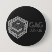 9gag junkie logo in kubus ronde button 7,6 cm (Voorkant)