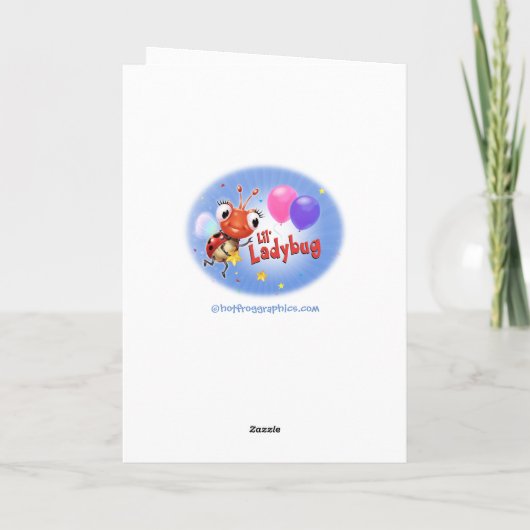 9jaar Aangepaste verjaardagskaart Kleine Ladybug-r Kaart (Achterkant)