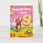 9jaar Aangepaste verjaardagskaart Kleine Ladybug-r Kaart