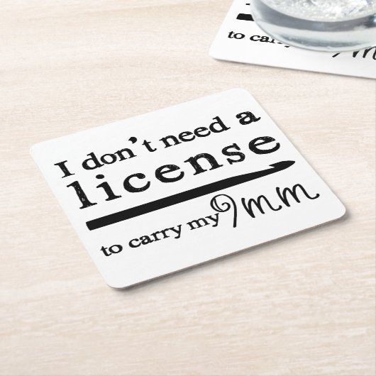 9mm Crochet Hook-licentie ・ Crafts Glass Onderzett Kartonnen Onderzetters (Schuin)