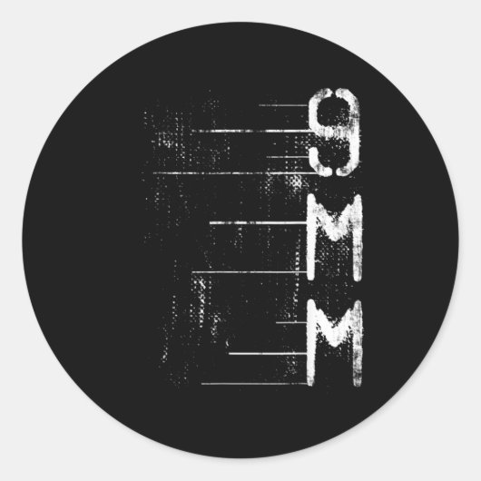 9MM Pistool Ammo Firing Range Target Practice Hunt Ronde Sticker (Voorkant)