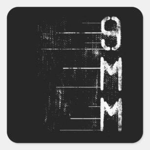 9MM Pistool Ammo Firing Range Target Practice Hunt Vierkante Sticker