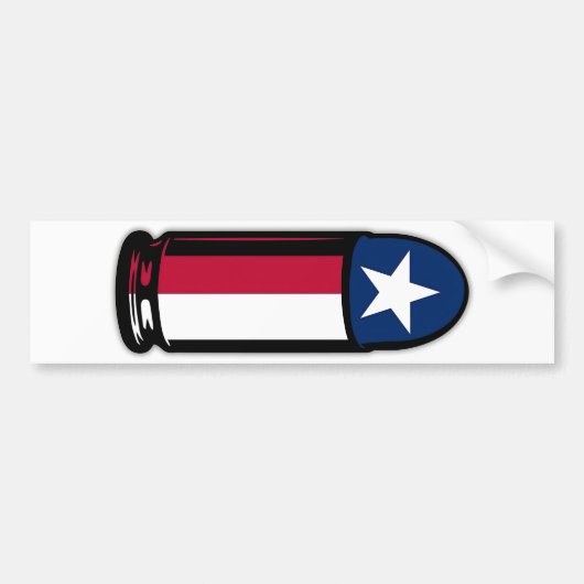 9MM Texas Flag Bullet Ammo 2A 2e pistool Rights Bu Bumpersticker (Voorkant)