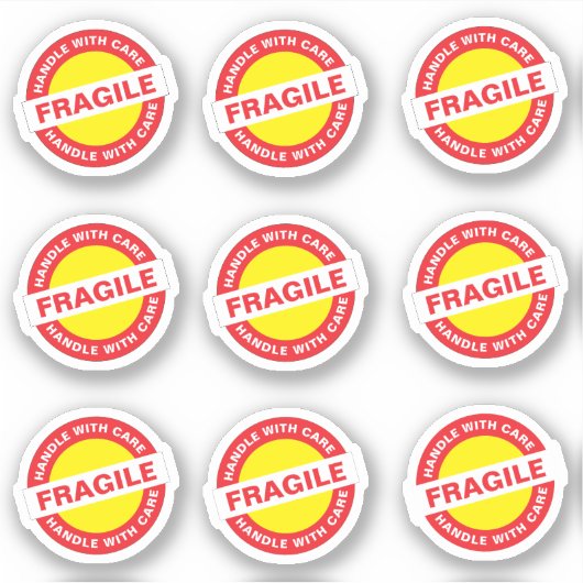 9PCS Ecommerce Fragile Stickers (Voorkant)