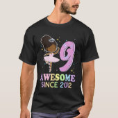 9th Bday Awesome Since 2012 Melanin Pride African  T-shirt (Voorkant)