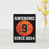 9th Birthday Basketbal Liefhebber 9 Jaar Oud  Kaart (Gele Bloem)
