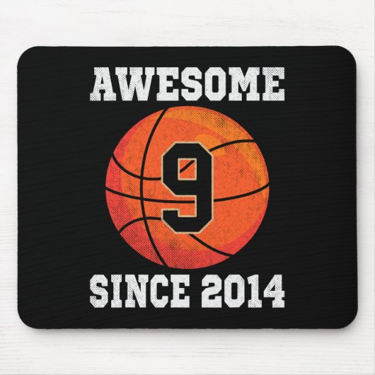 9th Birthday Basketbal Liefhebber 9 Jaar Oud  Muismat (Voorkant)