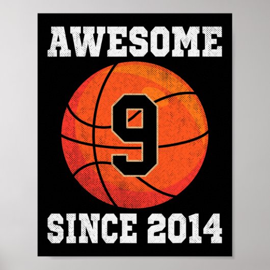 9th Birthday Basketbal Liefhebber 9 Jaar Oud Poster (Voorkant)
