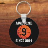 9th Birthday Basketbal Liefhebber 9 Jaar Oud Sleutelhanger (Voorkant)