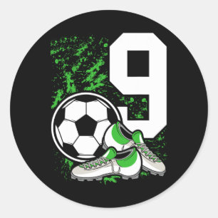 9th Birthday Boys 9 Years Soccer FC Ronde Sticker