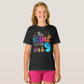 9th Birthday For Girls 9 Year Old Girl Slime Queen T-shirt (Voorkant volledig)