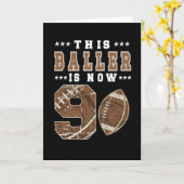 9th Birthday Gift Football Player 9 Year Old Boy Kaart (Gele Bloem)