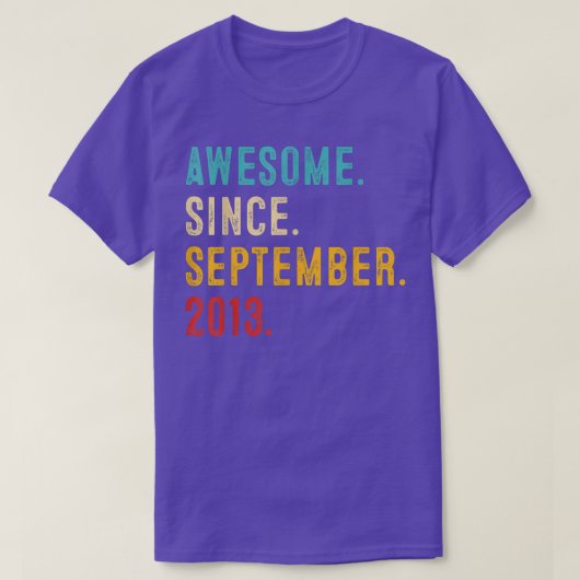 9th Birthday Gifts 9 Year Old Awesome Since Septem T-shirt (Design voorkant)