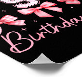 9th Birthday Girl Coquette Bow Nk Floral Toile 9 Y Poster (Hoek)