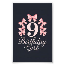 9th Birthday Girl Foto Afdruk