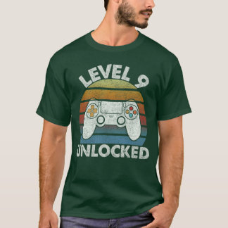 9th Birthday Level 9 Unlocked Retro Gaming For Boy T-shirt
