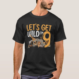 9th Birthday Zoo Safari Oerwoud Animal Laten we T-shirt