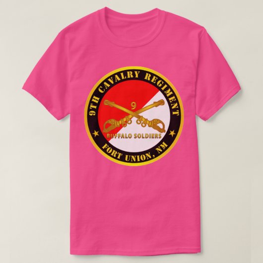 9th Cavalry Regiment Fort Union NM Buffalo Soldaat T-shirt (Design voorkant)