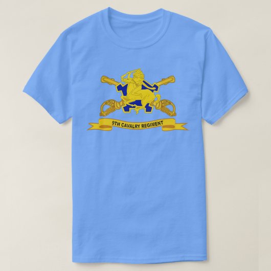 9th Cavalry Regiment w Br Ribbon T-shirt (Design voorkant)