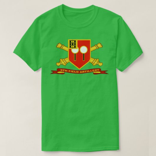 9th Field Artillery w BR Ribbon T-shirt (Design voorkant)