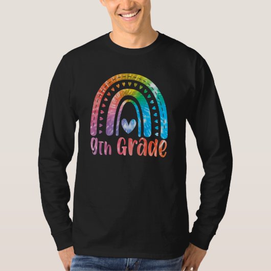 9th Grade Tie Dye Rainbow First Day Of Schoo Back T-shirt (Voorkant)