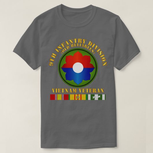 9th Infantry Div Viet Vet Old Reliables w SVC Ribb T-shirt (Design voorkant)