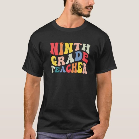 9th Ninth Grade Teacher Back To School Retro Groov T-shirt (Voorkant)