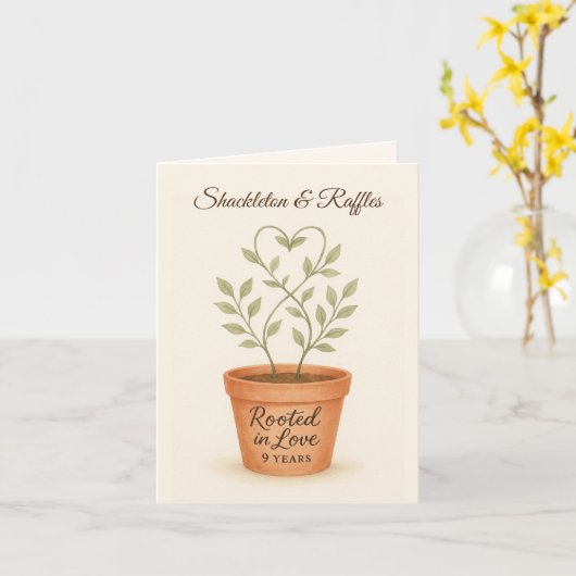 9th wedding anniversary cat lovers kaart (Gele Bloem)